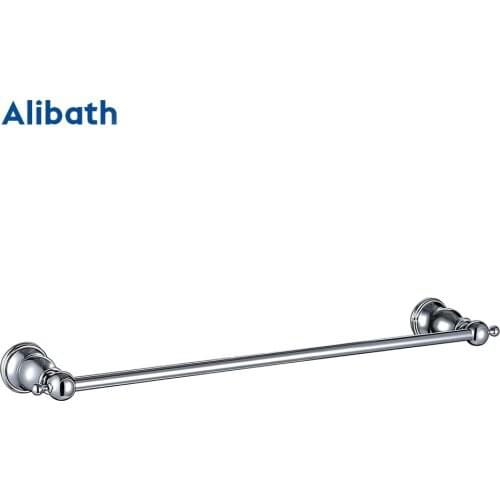 Wall-Mounted Bathroom Long Solid Brass Towel Bar Bathroom Towel Single Pole Towel Rack Bathroom Hanging Rod Chrome