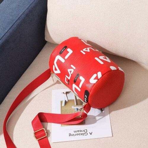 New Style Womens Shoulder Bag Fashionable Cool Candy Bucket Bag Personalized Printed Womens Bag Messenger Bag