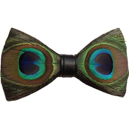Novelty Natural Feather Mens Bow Tie Bowtie Neck Tie