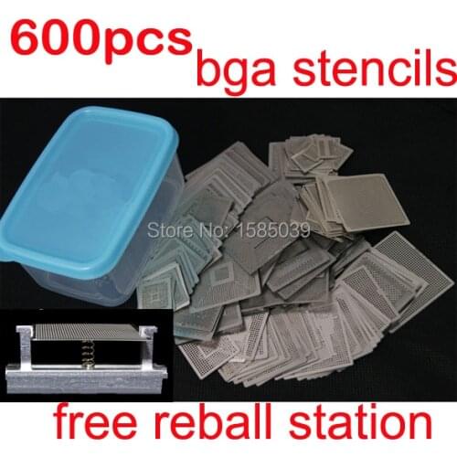 New arrival heated directly 600pcs/set BGA stencils with free reball station BGA reballing stencils kit