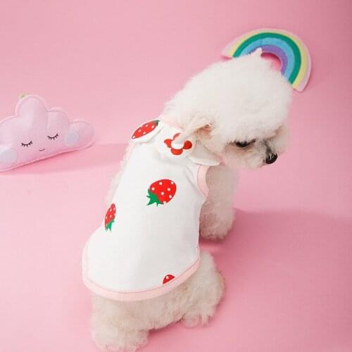 Cat Clothes Thin Breathable Vest Cute Strawberry Dog Four Seasons Pet Clothes