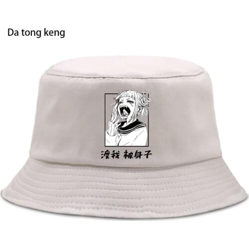 Harajuku My Hero Academia Character Himiko Bucket Hat Bakugou Katsuki Unisex Visor Fashion Anime Printed Hip Hop Fisherman Hat