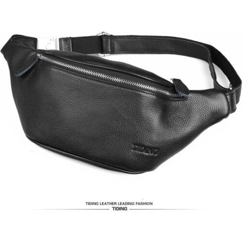 Tiding New Mens Designer Embossed Leather Waist Bag Casual Style Pillow Fanny Packs Bum Hip Belt Pouch Small Chest Pack 3036