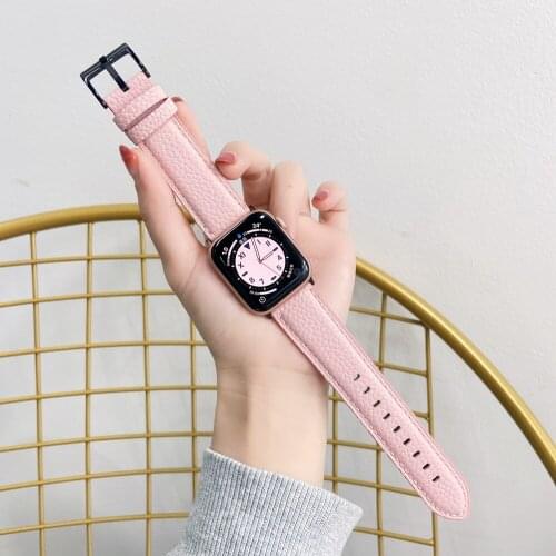 Business Leather band for iWatch 38mm 42mm SE6 5 Single ring Strap for Apple Watch Wristband Replacemnet 40mm 44mmSeries 4 3 2 1