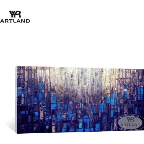 YYR-ARTLAND Modern abstract Handmade oil painting on canvas purple color wall art picture for living room bedroom home decor