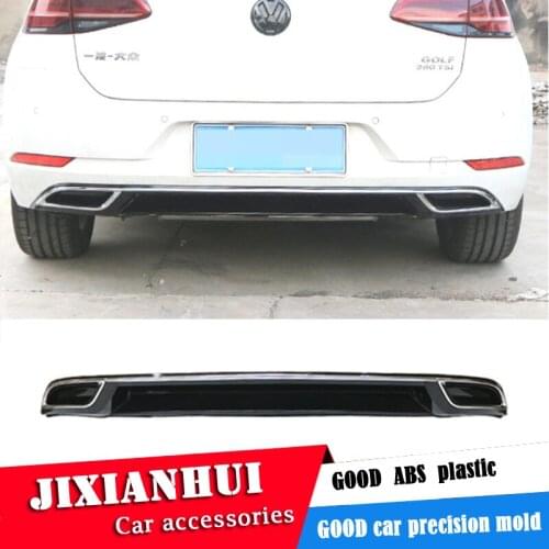 For Golf 7.5 Body kit spoiler 2014-2018 For Volkswagen Golf 7 ABS Rear lip rear spoiler front Bumper Diffuser Bumpers Protector
