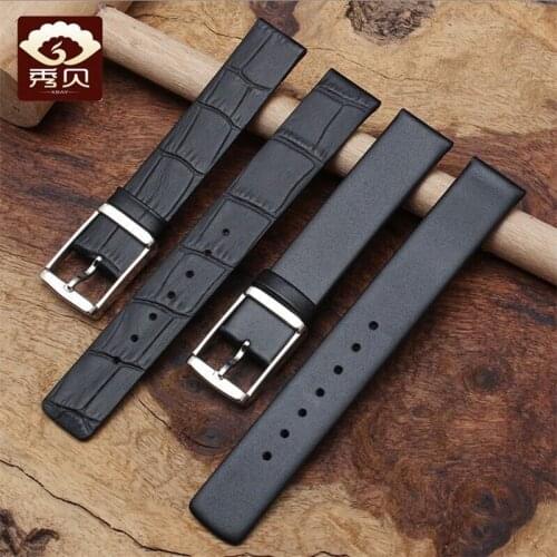 Thin Smooth Genuine Leather Watchband Black White Calfskin Strap&Original Buckle 16 18 20 22mm for CK Watch K2Y211 K2Y231 K2G211