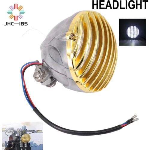 Motorcycle Universal Retro Refit Headlight With Brackets Motorbike Vintage Head Lamp Scooter Round Spotlight Motor Front Lights
