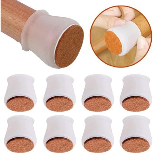 16/24/32/40pc Table Chair Leg Cap Pad Silicon Felt Furniture Leg Table Feet Protection Cover Non-Slip Floor Protector Home Decor