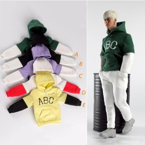 1/6 Male Soldier Figure CCTOYS CC017 Letter Printing Stitching Hooded Long Sleeve Sweartshirt for 12 inches Body model accessory
