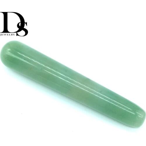 10cm Natural Green Aventurine Massage Wand Crystal Massage Tool Reiki Healing Relaxing Body Face Massage Acupuncture Therapy