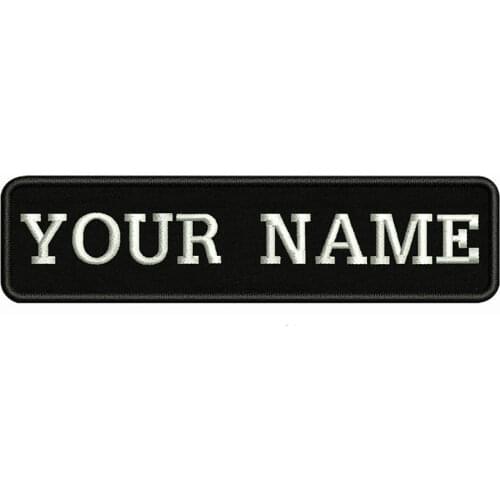 10x2.5cm Embroidery Custom Name Text Patch Stripes badge Iron On Or Sew On Or Velcro Backing Patches For Clothes Backpack Hat