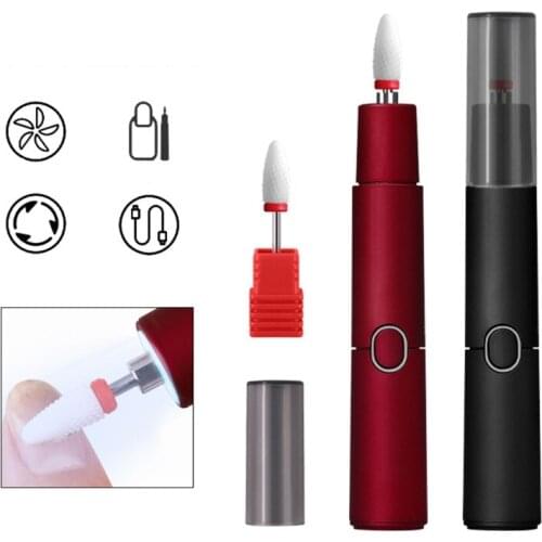 30000 RPM Portable USB Chargable Electric Nail Drill Machine Pen LED Light Nail RXJC