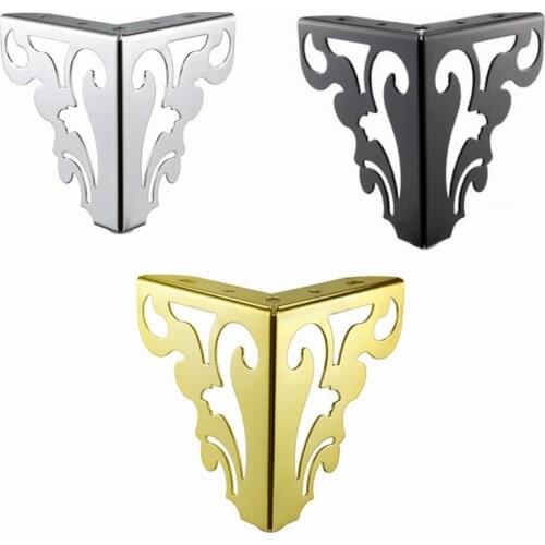 4pcs Metal Table Legs Golden Sofa Chair Foot Screw Hollow Pattern for Coffee Table Furniture Legs Bed Riser Furniture Hardware