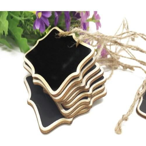 1pcs/lot 6*8cm Double Side Natural Wooden Clip With Rope Reusable Blackboard For Kids Gifts Price Decorative Display Board