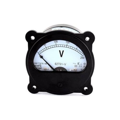 62T51-V AC 0-250V Class 2.5 Panel Gauge Voltage Measuring Analog Volt Voltmeter