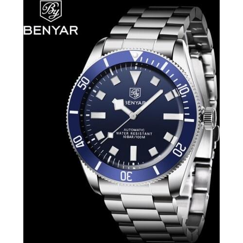 BENYAR men sport watches Top Brand Luxury men Military Watch 100M Waterproof Casual Business Wristwatch Blue Relogio Masculino