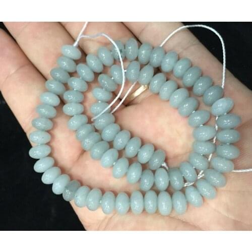 5x8mm Brazilian natural Gary Aquamarine Gem Loose Beads 15 "