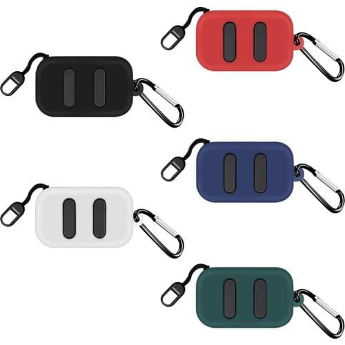 Wireless Earphone Case Headset Bag Silicone Protective Case Cover Carabiner for Skullcandy Dime Charging Case