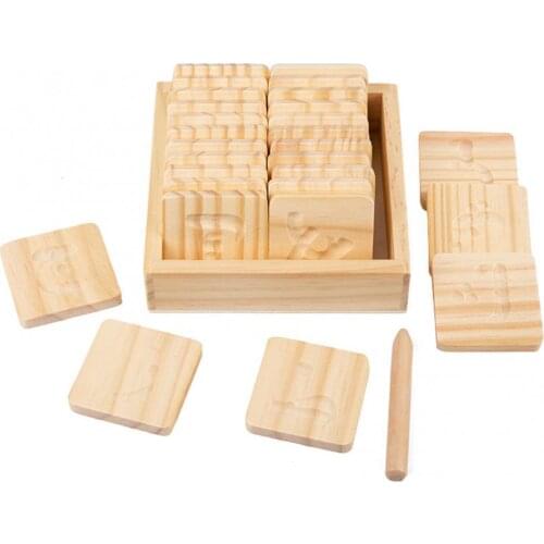 Wooden Grooved Kids Double-sided Alphabet Studying Children Early Educational Toys
