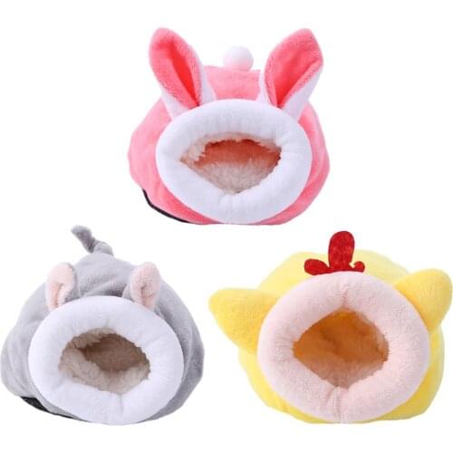 Hamster House Guinea Pig Cage Hamster Cotton House Small Animal Nest Winter Warm Pet Bed For Rodent/Guinea Pig/Rat/Hedgehog