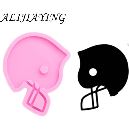 Football helmet Molds silicone mould for keychain key ring Pendant decoration hat resin Craft DIY epoxy jewelry DY0091
