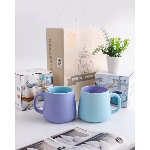 Nordic ceramic coffee mugs cup home creative personality trend drinking cup simple breakfast oatmeal mug large capacity 530ml