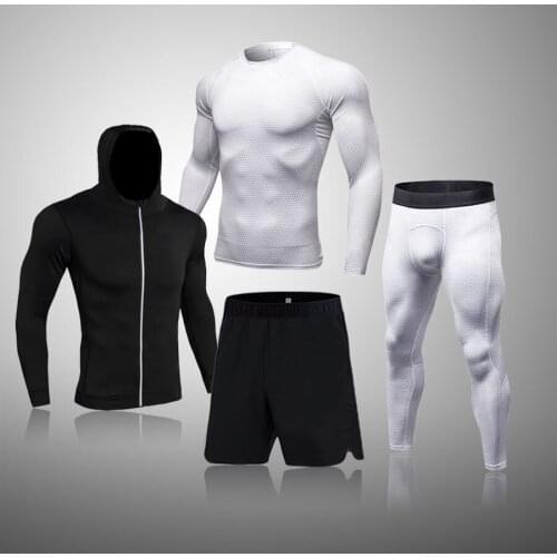 Premium brand compression set of mens sportswear sports suit gym compression suit running clothes sportswear sports tights
