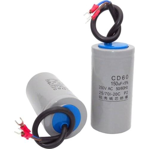 Condensatore di avviamento CD60 75/100/250/300/350/400/500/600/800UF condensatore di avviamento motore 250V