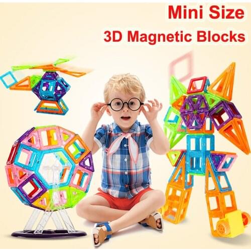 Good Quality Mini Size 3D Magnetic Designer Magnetic Constructor Toys Modeling Building Blocks Educational Toys For Kids Gifts