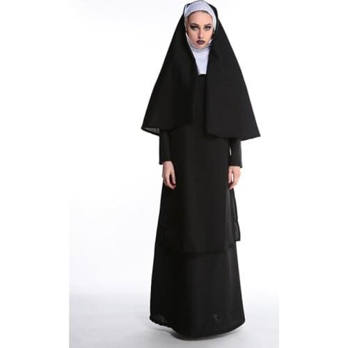 Anime Cosplay Costume Church Virgin Mary Nun Priest Costumes Robe Shawl Dress Headdress Props Halloween Performance Clothing