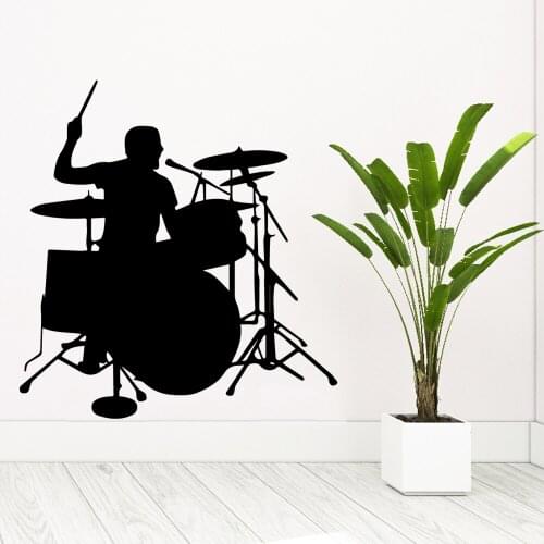 Hot Drums Wall Sticker Self Adhesive Wall Art Decal For Living Room Vinyl Wallpaper Bedroom Removable Decal Creative Stickers