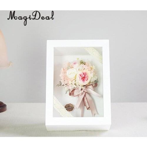 MagiDeal Wood & Glass Picture Photo Frame Collectible Specimen Display Artwork Holder Home Decor