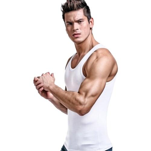 Mens Undershirt Slim Tight Vest Top Gym Sports Muscle Shirt Undershirts Modal Underwear Sleeveless Tops Solid Breathable Tanks