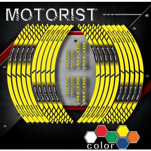 Motorcycle Stickers inner wheel reflective decoration rim stripes decals For YAMAHA MT-09 mt09 a kit of 10 stripes sticker