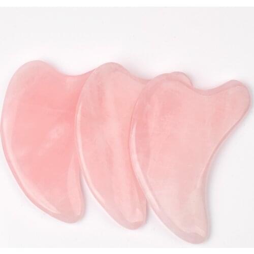 Natural Rose Quartz Gua Sha Massage Stone Dolphin Shape Big Size 95x60 MM Acupuncture Scraping Guasha Massager Tool