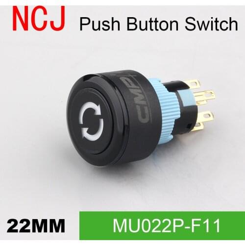 NCJ 22mm PC Push Button Switch IP67 Maintained Alternate & Momentary push button switch with LED lamp 5A
