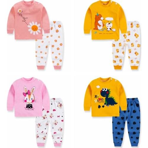 Autumn Long Sleeve Suit Kids Baby Clothes Set Children Clothes 2pcs Cotton Baby Pajamas Kids Baby Boys Girls Clothing Sets