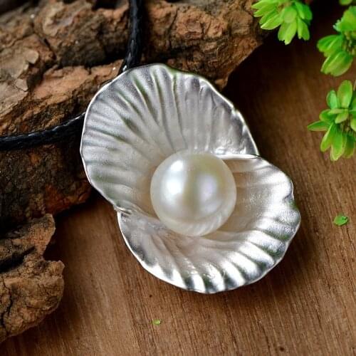 925 Silver Pearl Pendant Personalized Style Frosted Craft Freshwater Pearl Fashion Pendant