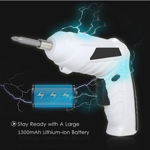 Portable 1300mAh USB Rechargeable Cordless Electric Screwdriver Sets Adjustable 6Nm Cordless Electric Drill Power Tools