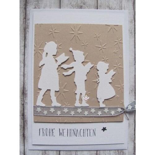 Mmao Crafts Metal Steel Cutting Dies New 3Pcs Praying child Stencil For DIY Scrapbook Paper/photo Cards Embossing Dies