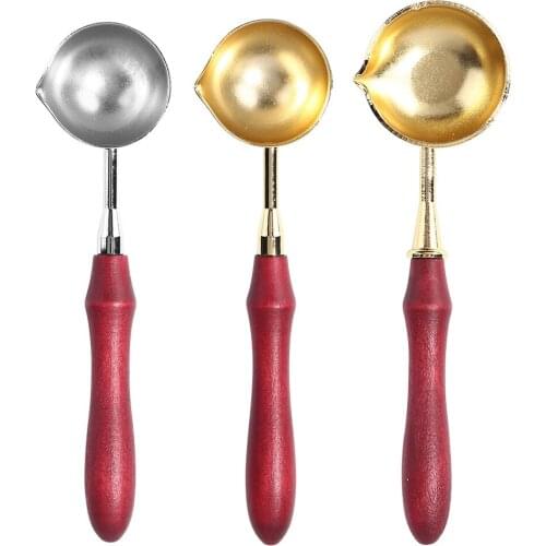 Wax Heating Scoop Vintage Spoons Durable Wax Seal Melting Pot Holder Spoon Burning Sticks for Sealing Stamps