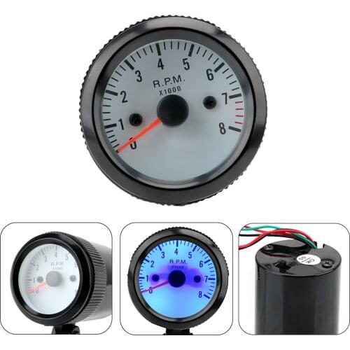 12V Blue LED 0~8000RPM Tach Gauge Meter Car Tachometer Pointer Tacho Gauge Digital Display