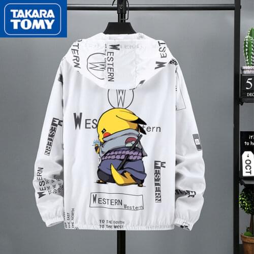 TAKARA TOMY Pokemon mens summer fashion sunscreen breathable casual sports jacket simple cute cartoon student jacket jacket