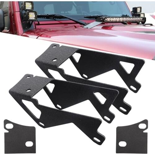 Windshield Hinge Corner A-pillar Bracket Mount Led Work Light Bar Holder For Jeep Wrangler JK 2007-2017