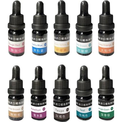 10ml Liquid Epoxy Dye Soybean Wax Pigment DIY Handmade Soap Scented Candle Coloring Colorants