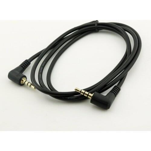 10pcs 3FT / 6FT Gold 3.5mm 4 Poles Stereo Right Angle Male to Male TRRS Audio Adapter Cable