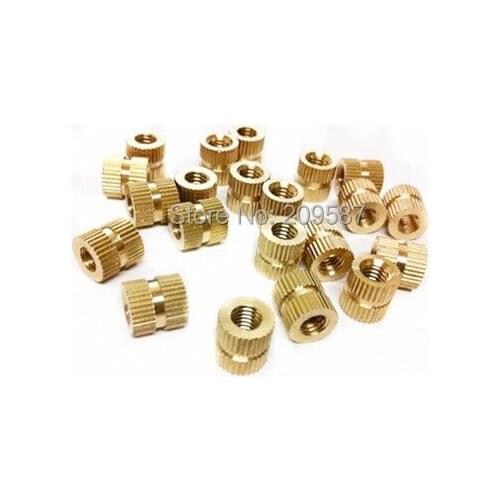 100pcs Brass Knurl Nuts M6x6mm(L)-8mm(OD) Metric Threaded insert