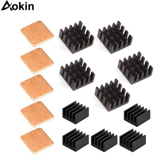 15pcs/lot Raspberry pi 4 B heatsink kit aluminum +copper heat sink cooling cooler parts for raspberry pi 4/3/2/B/B+ Model B/B