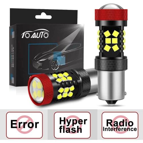 2Pcs Canbus P21W Led 1156 BA15S Led Bulb PY21W BAU15S Bulb 1157 BAY15D P21/5W R5W R10W 2000LM 3030 Chips Car Signal Light DRL